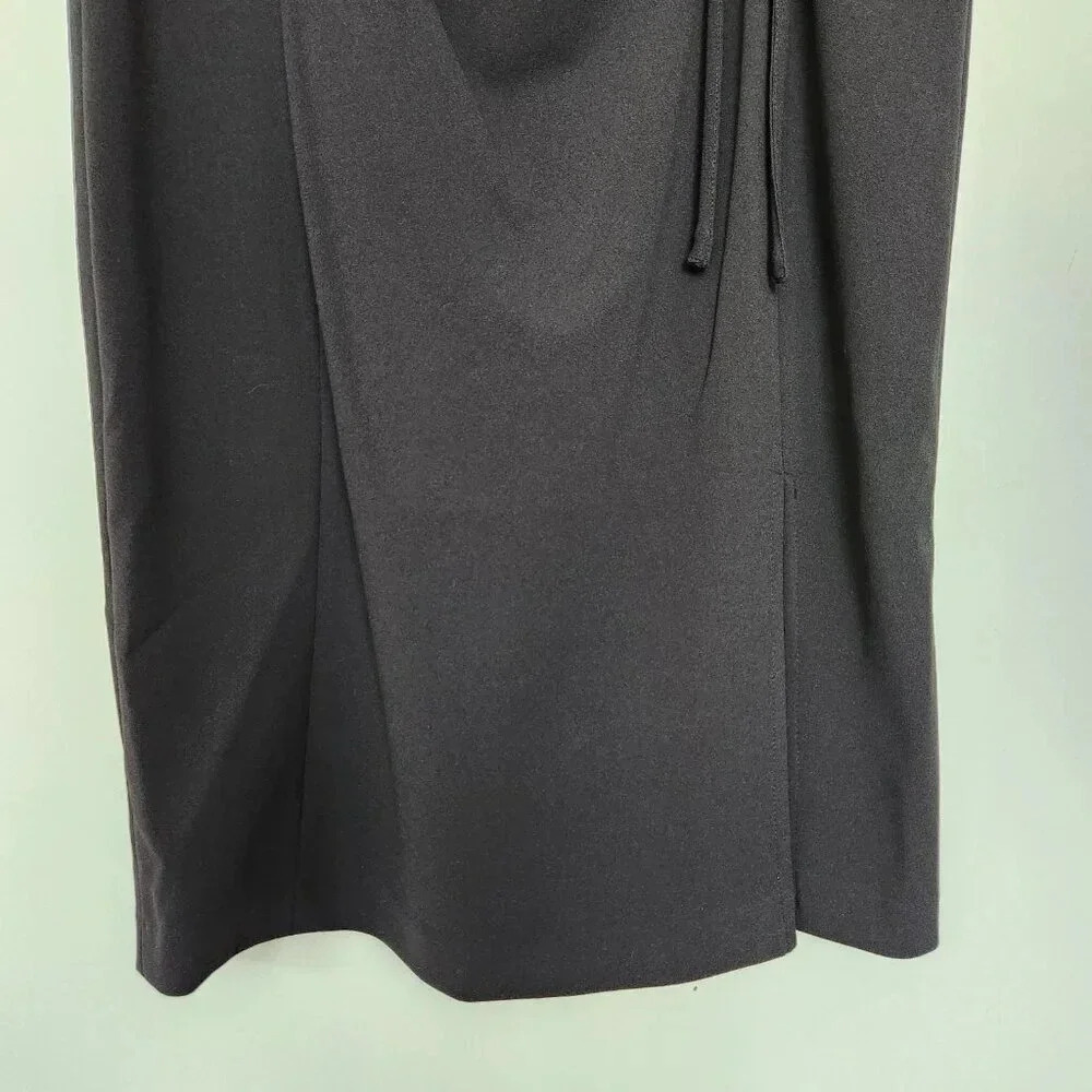Calvin Klein Sleeveless Black LBD Knee Length Side Ruched Sheath Shift Dress 12 - Picture 4 of 8